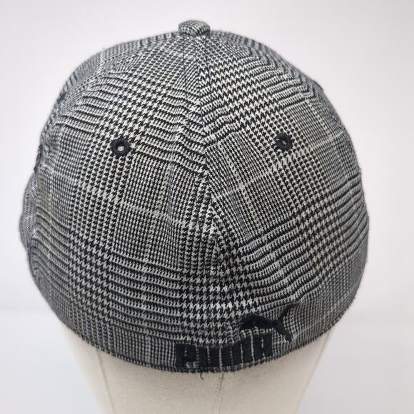 Puma Fitted Baseball Hat Gray One Size Embroidered Logo Plaid Outdoor - Picture 6 of 9
